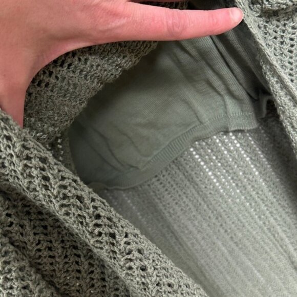 NEW Rag and Bone Riley Crochet Knit Split Hem Maxi Dress Sage Green Size XL Boho - Picture 11 of 15